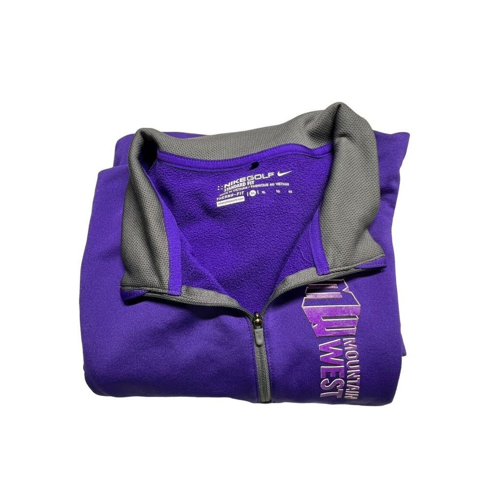 Nike Golf Shirt‎ Womens XL Standard Therma Fit Purple Mountain West Fleece Zip - Picture 9 of 14